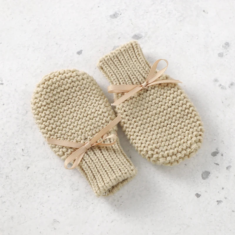 Baby Shoes Fashion Solid Color Knitted Newborn Infant Boys Girls Butterfly-knot Boots Soft Soled Children First Walker Footwear