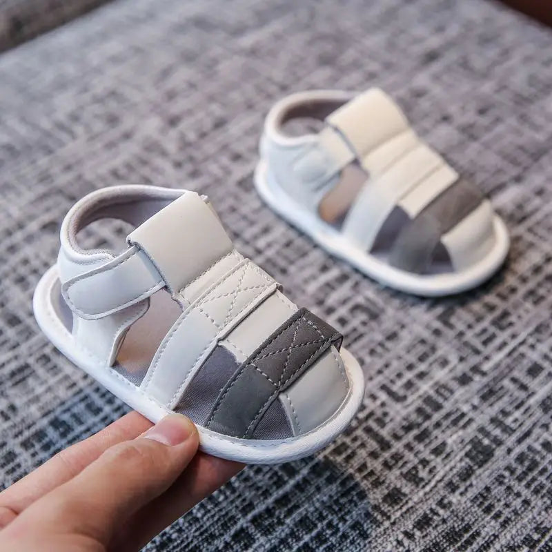 Baby Shoes For Boys and Girls Aged 0-1 In Summer With Perforated Sandals and Non Slip Soft Soles For Learning To Walk