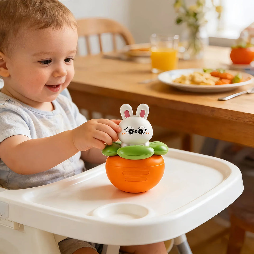 Baby Rabbit Wobble Toys, Infant Tumbler Musical Wobbler, Babies Sensory Development & Teething Toy Gifts for Boys and Girls