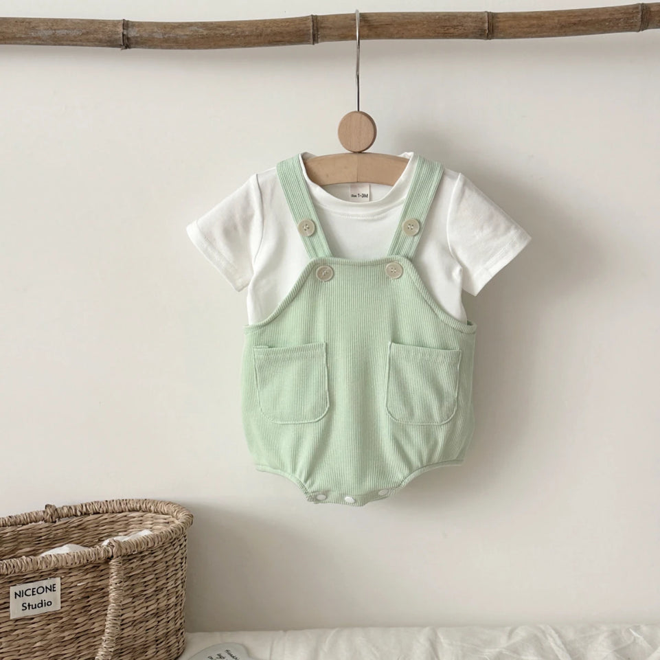New Baby Clothes Summer Newborn Boys Girls Rompers Short-Sleeved Harness Infant Clothes Suitable for babies aged 0-18 months