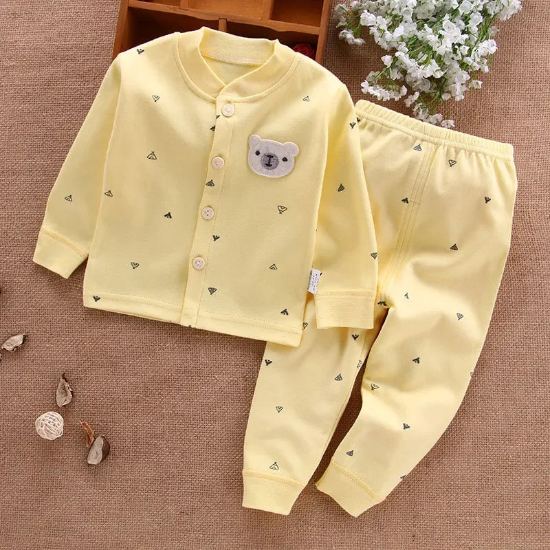 Baby Clothes Underwear R Kids Tops Pants Newborn Pajama Suit Home 100% Cotton Sets Boy Girls Warm Autumn Children's Clothing