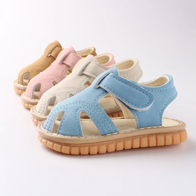 Baby Sound Shoes Summer Children Shoes Baby Boy Shoes Soft Bottom Anti Slip 0-2 Years Old Baby Girl Sandals Toddler Shoes