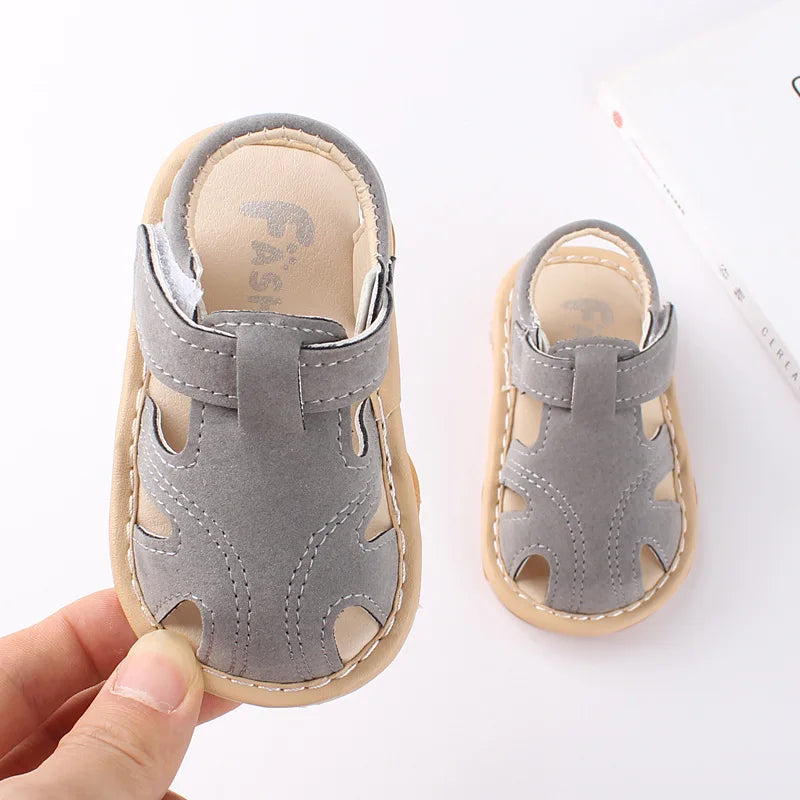 Baby Sound Shoes Summer Children Shoes Baby Boy Shoes Soft Bottom Anti Slip 0-2 Years Old Baby Girl Sandals Toddler Shoes