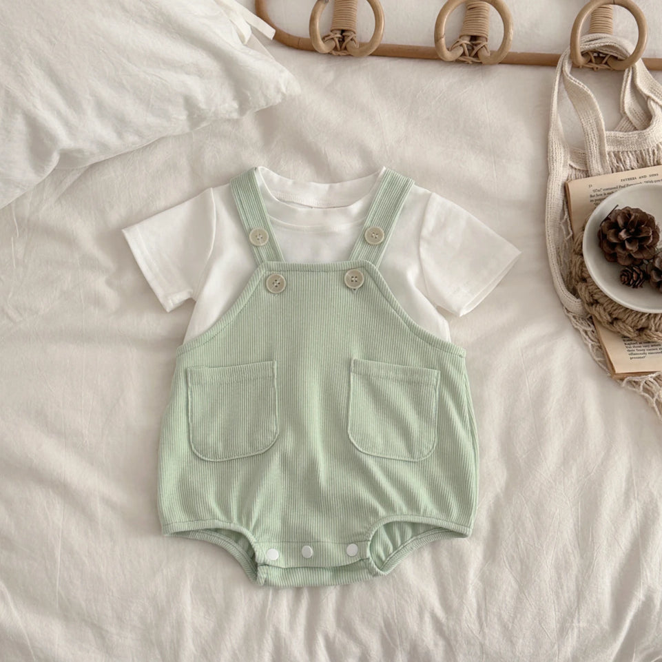 New Baby Clothes  Summer Newborn Boys Girls Rompers Short-Sleeved Harness Infant Clothes Suitable for babies aged 0-18 months