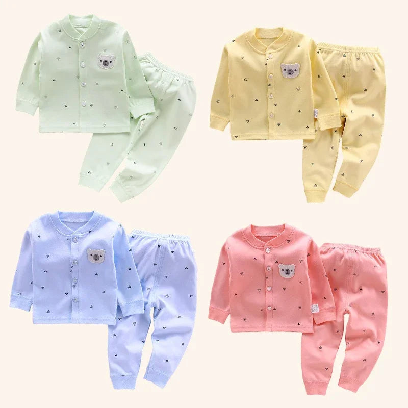 Baby Clothes Underwear R Kids Tops Pants Newborn Pajama Suit Home 100% Cotton Sets Boy Girls Warm Autumn Children's Clothing