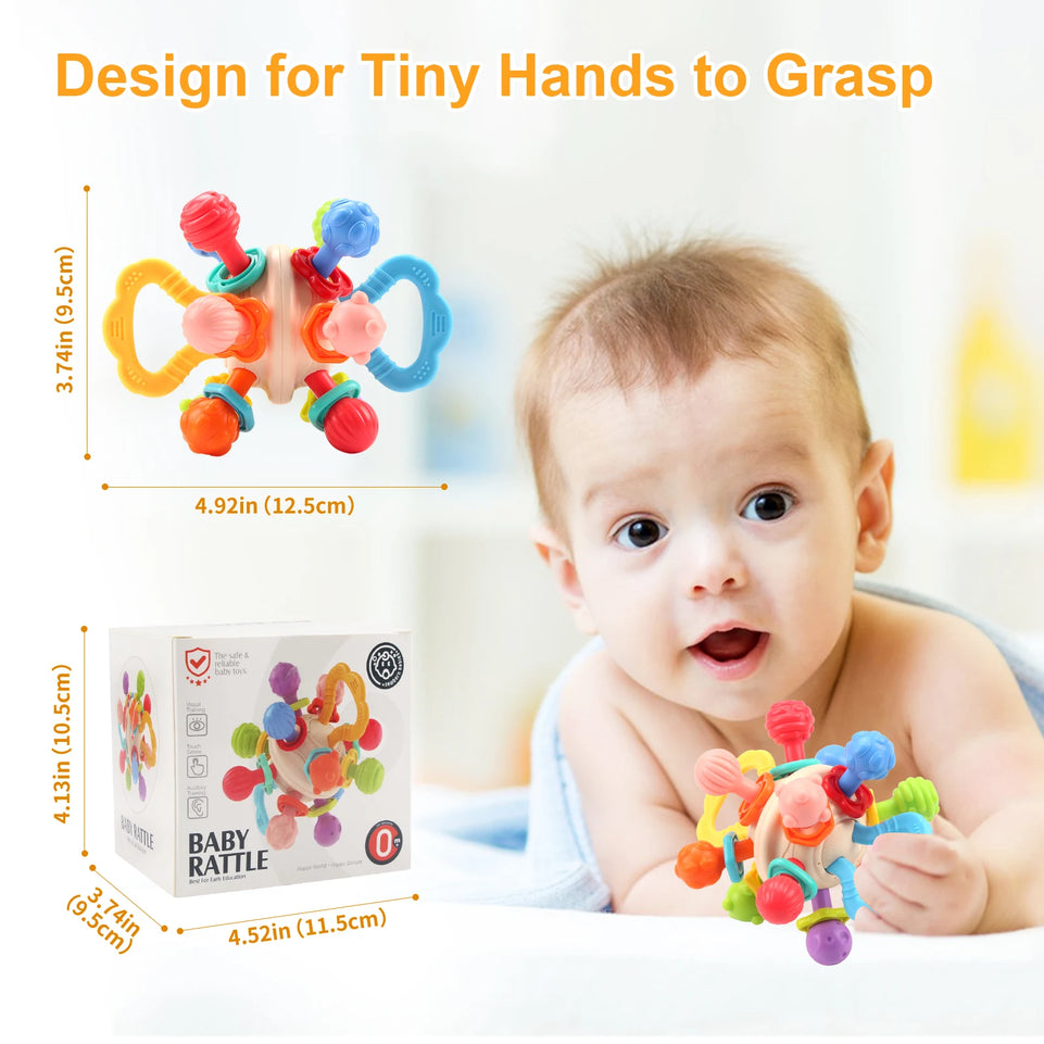 Baby Toy Manhattan Round Ball Soft Silicone Hand Grab Ball Rattle Infantil Chewable Teethers Toys For Infant 0M+ Gifts