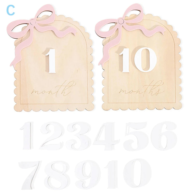 Newborn Flower Photography Accessories Newborn Photography Props Baby Accessories Milestone Wooden Sticker Shooting Props Gifts
