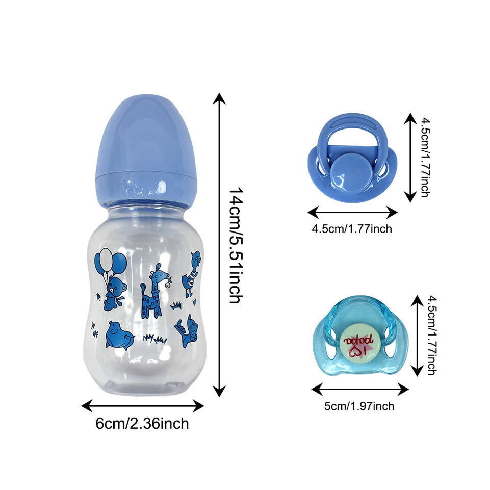 Lovely Reborn Doll Accessories Magnetic Pacifier&Feeding Bottles Reborn Baby Doll Supplies Dummy For New Reborn Baby Doll Toys