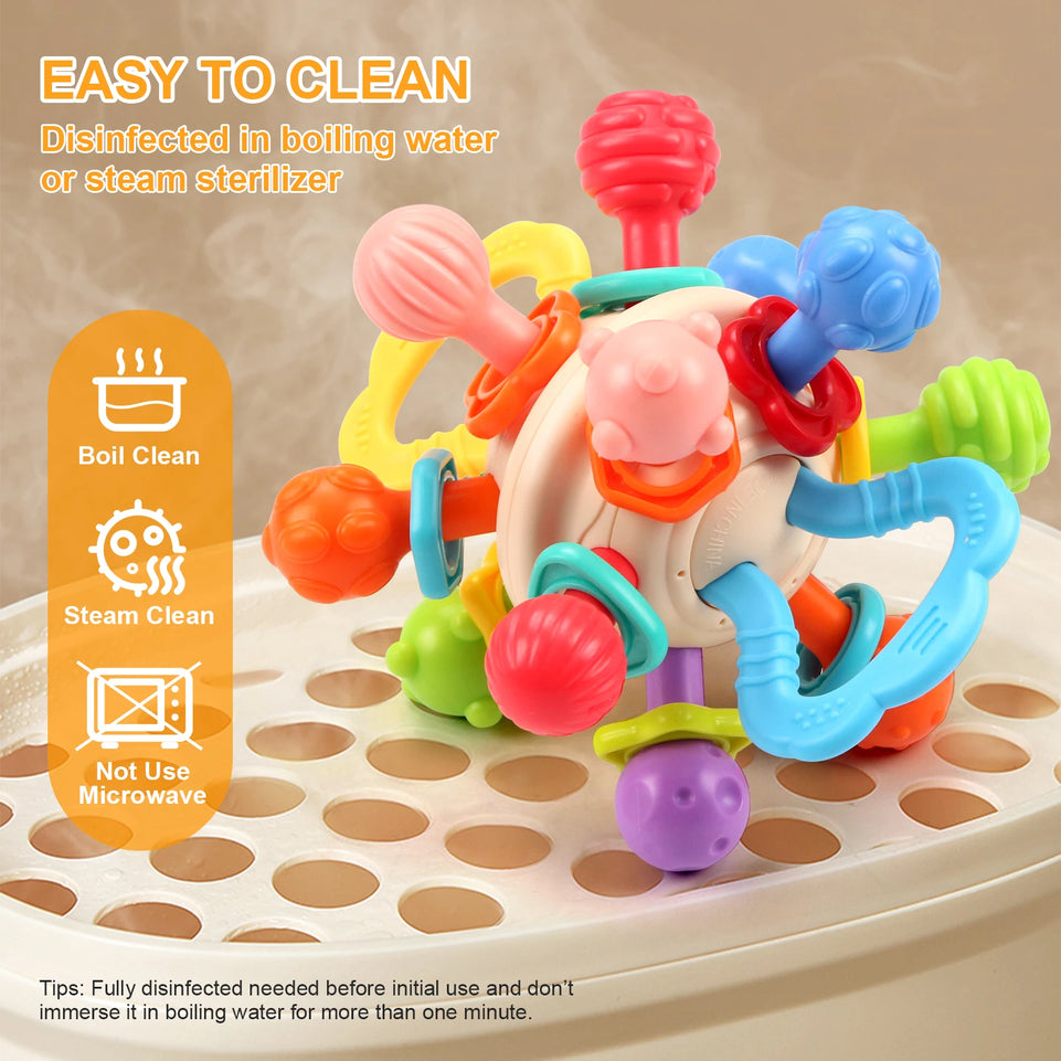 Baby Toy Manhattan Round Ball Soft Silicone Hand Grab Ball Rattle Infantil Chewable Teethers Toys For Infant 0M+ Gifts