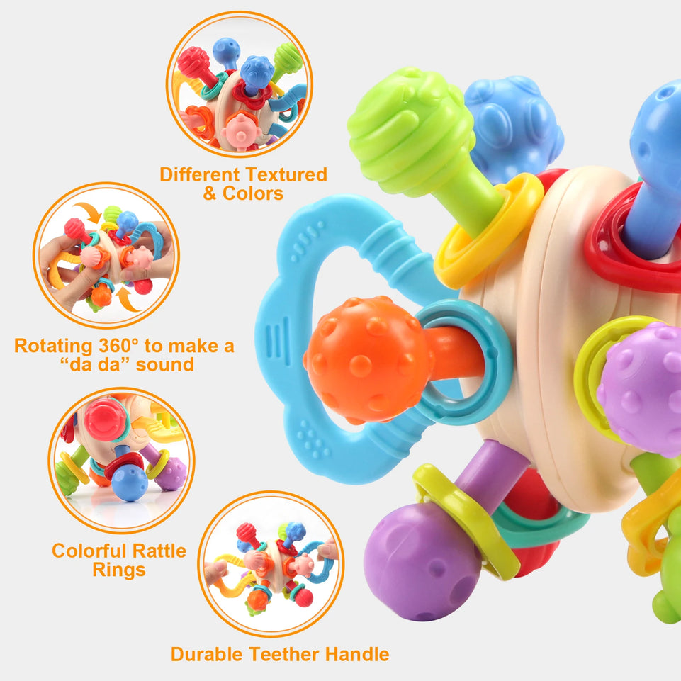 Baby Toy Manhattan Round Ball Soft Silicone Hand Grab Ball Rattle Infantil Chewable Teethers Toys For Infant 0M+ Gifts