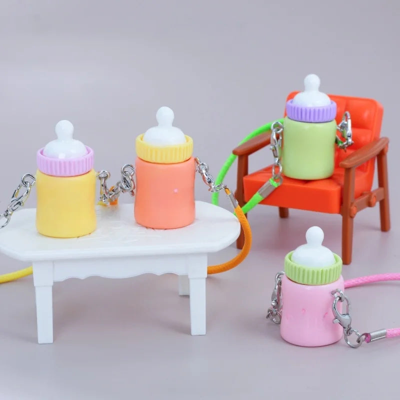 Cute Mini macaron-colored accessories For labubu accessories lanyard baby bottle doll DIY accessories