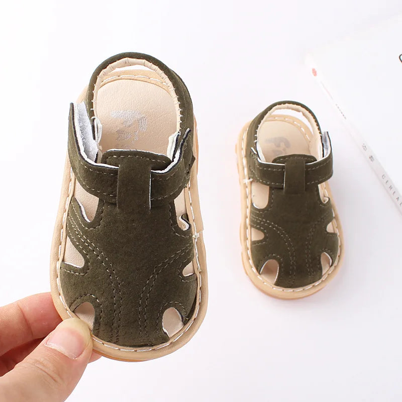 Baby Sound Shoes Summer Children Shoes Baby Boy Shoes Soft Bottom Anti Slip 0-2 Years Old Baby Girl Sandals Toddler Shoes