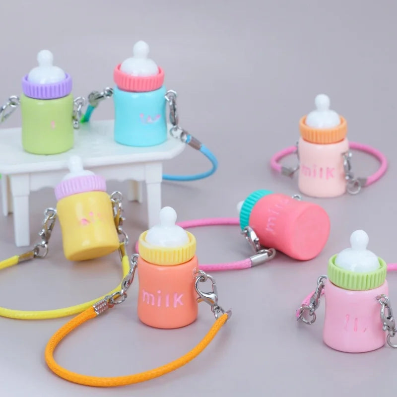 Cute Mini macaron-colored accessories For labubu accessories lanyard baby bottle doll DIY accessories